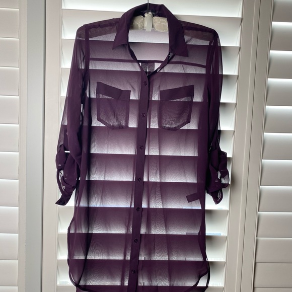 Express Tops - Express Portofino Long Sheer Blouse *Brand New*